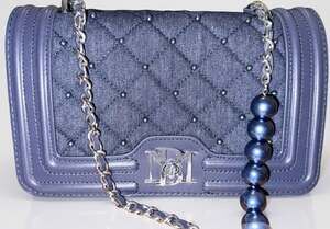 Badgley Mischka Diamond Quilted Crossbody Bag with Pearl Accents NWT- MSRP $159